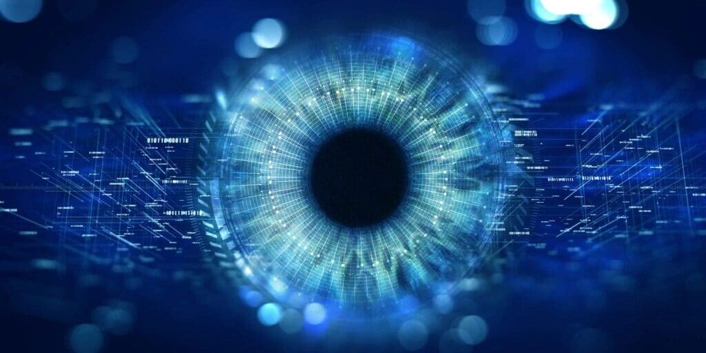 Computerized graphic eye blue